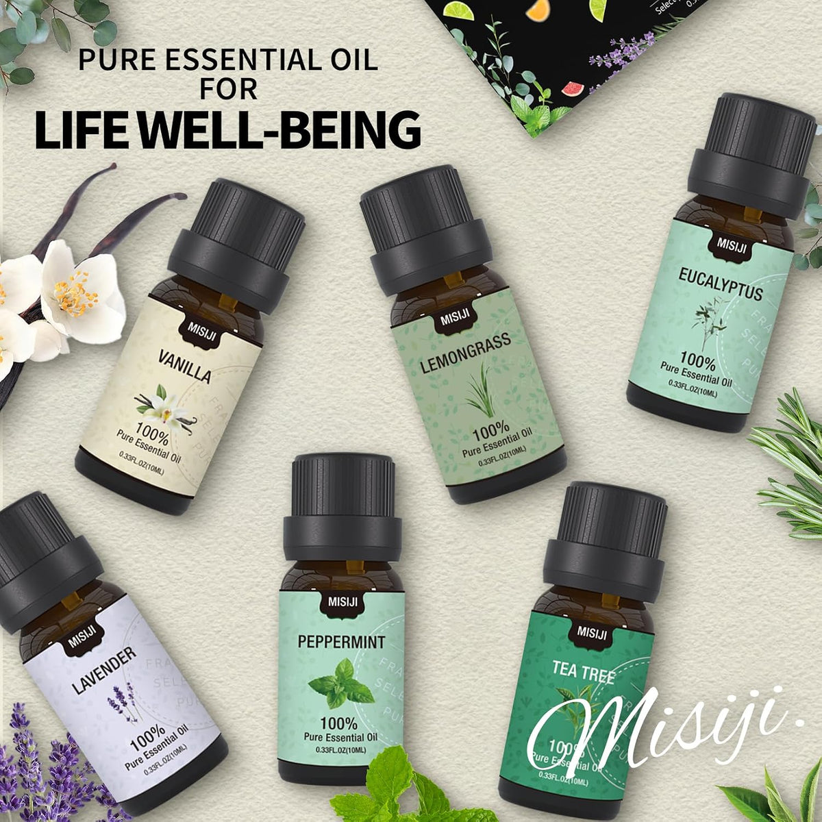 Essential Oils Set Top 6 Aromatherapy-Essential Oils for Diffuser for Home