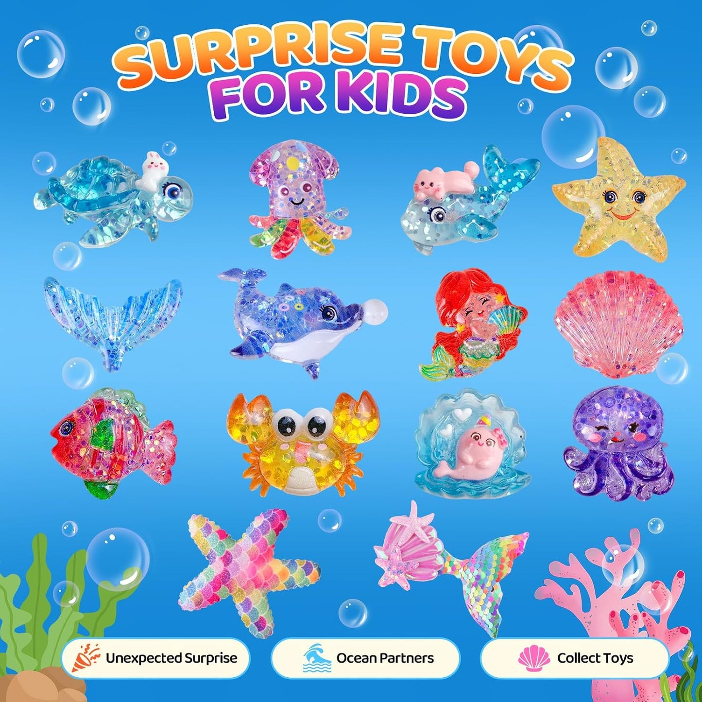 Mermaid Bath Bombs for Kids with Surprise Toys Inside, 12pcs Bubble Kids Bath Bombs with Mermaid Toys Gift Set for 3 4 5 6 7 8 Year Old Girls Birthday Christmas Gift Spa Bath Ball with Bath Toy Fun