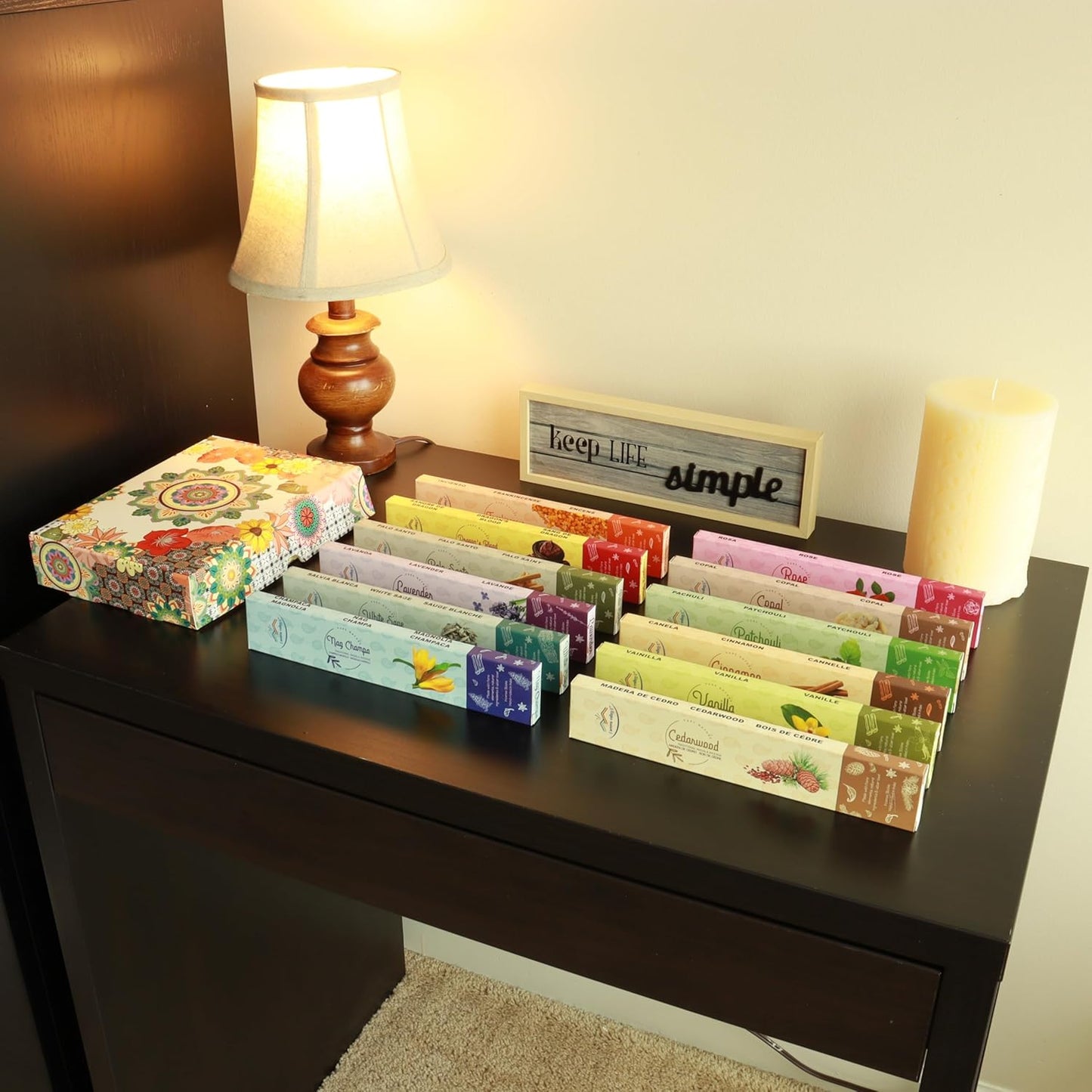 Incense Sticks Gift Set by Aroma Valley - Mega Variety Pack Assortment - 100 Sticks Includes 12 Different scents - Premium Handrolled Traditional Masala Incense
