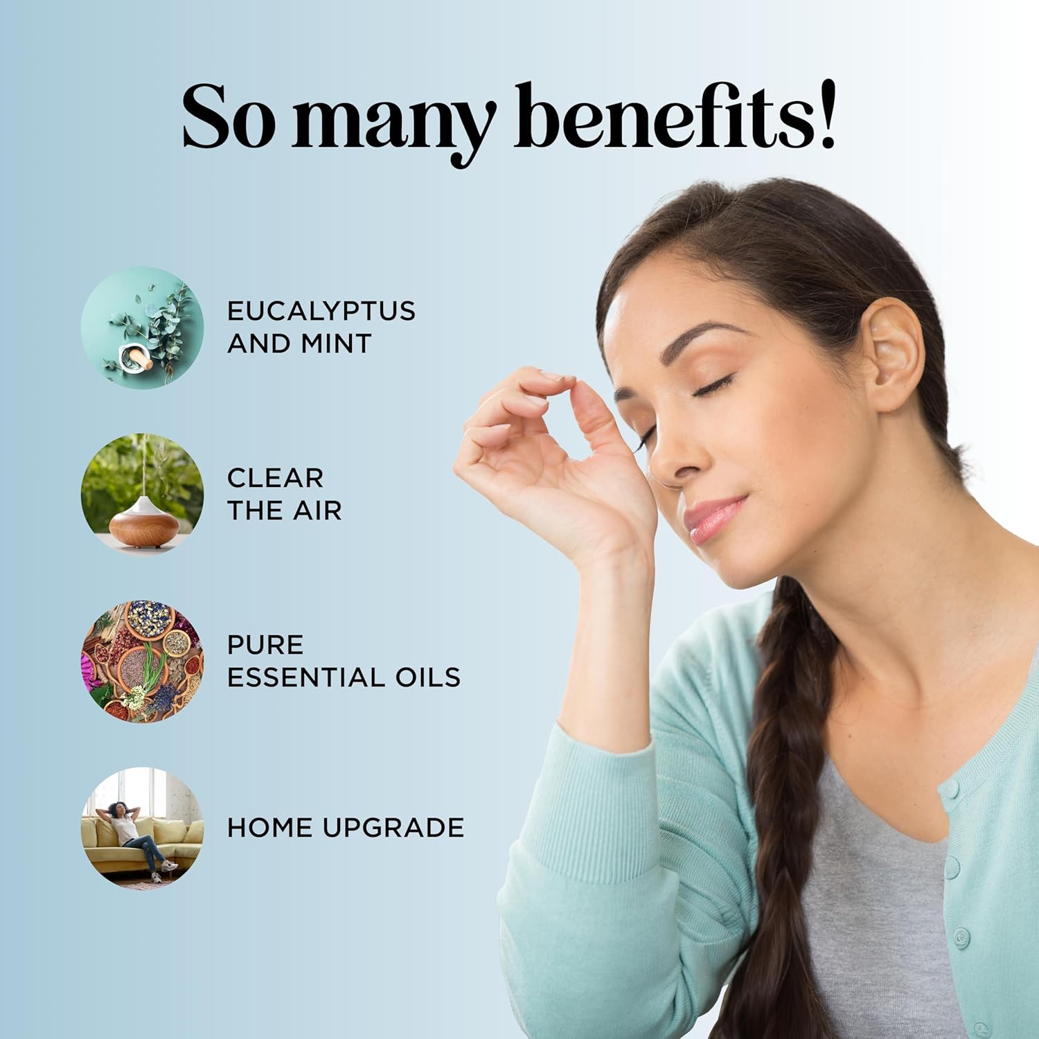 Breathe Essential Oil for Diffuser - Invigorating and Refreshing Breathe Essential Oil Blend with Eucalyptus Peppermint Tea Tree and Mint for Diffusers for Home and Shower Aromatherapy (2 Fl Oz)