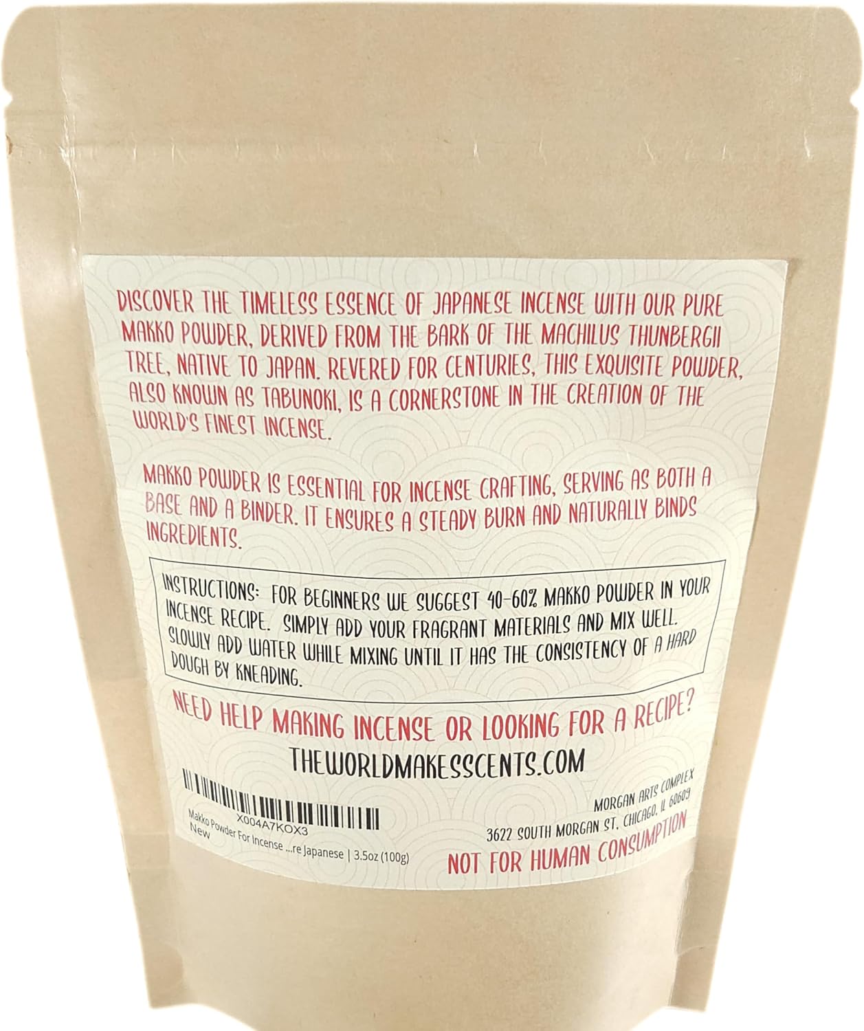 Makko Powder for Incense Making | Premium Japanese Tabunoki | 3.5oz (100g)