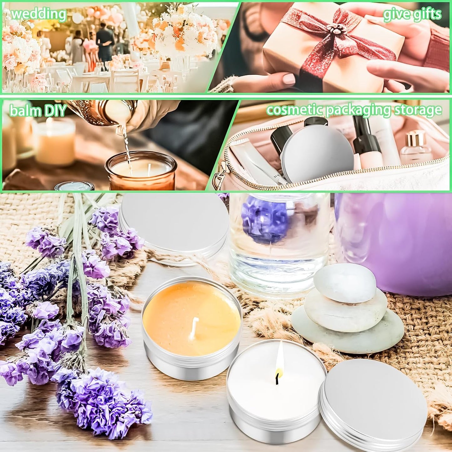 6 Pack 6oz Tin Jars, 180ml Metal Tin cans, 6ounce Aluminum tin can jar Containers with Screw Lid for Lotion Bars, Spices, Salve, Balms, Beard Balm, Sample, Toiletries, Creams, Makeup Cosmetic