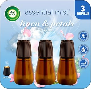 Air Wick Essential Mist Refill, 3ct, Linen & Petals, Air Freshener, Essential Oils