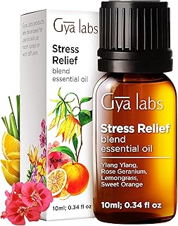 Gya Labs Stress Relief Essential Oil Blend for Diffuser & Aromatherapy - 100% Pure Natural Stress Relief Oils for Calming Diffusion, Soothing & Self-Care (0.34 Fl Oz)