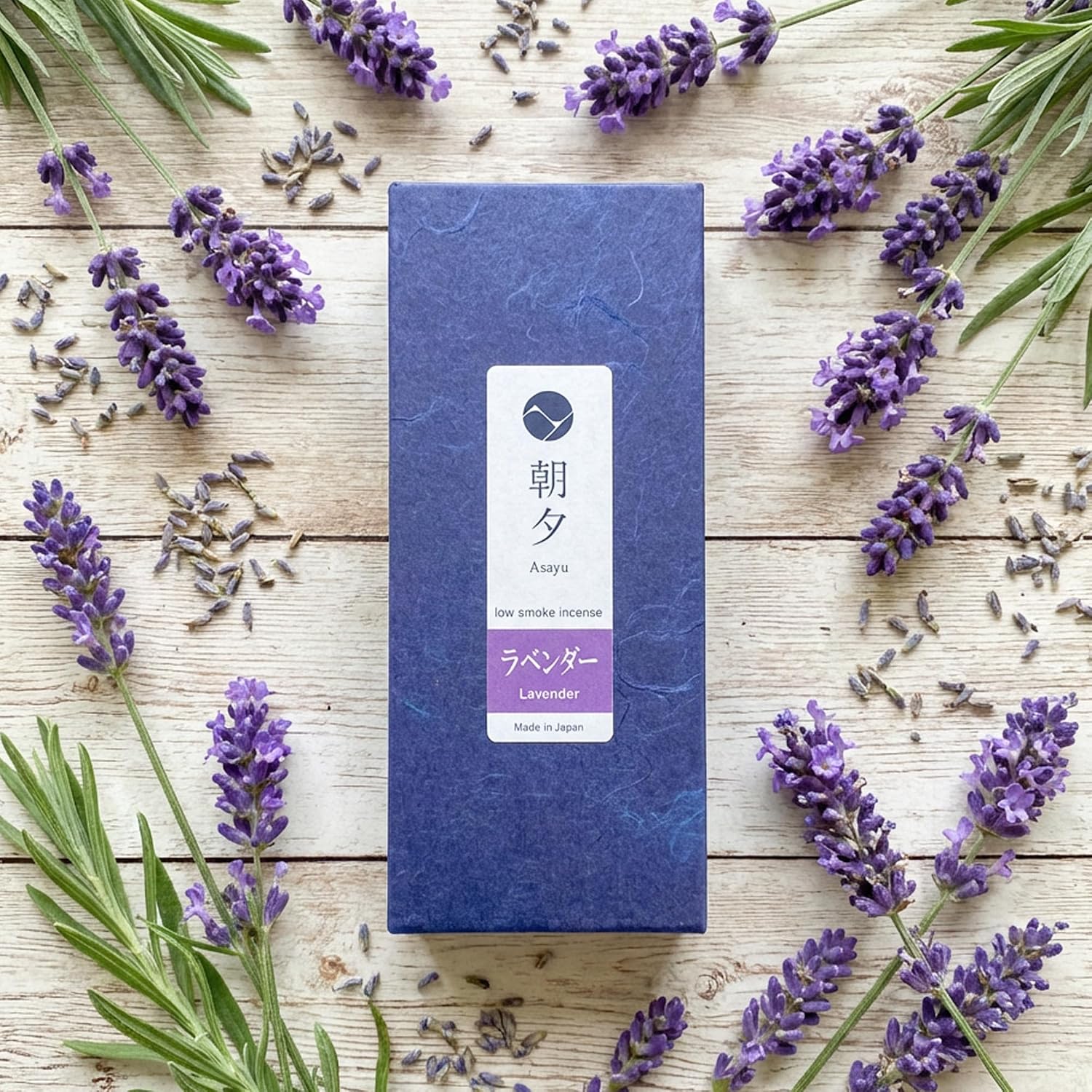 Asayu Japan Lavender Incense Sticks - Low Smoke Japanese Incense, 40g (70-80 Sticks), Made in Japan, Smokeless for Less Irritation and Non-Toxic, for Meditation, Relaxation & Home Fragrance