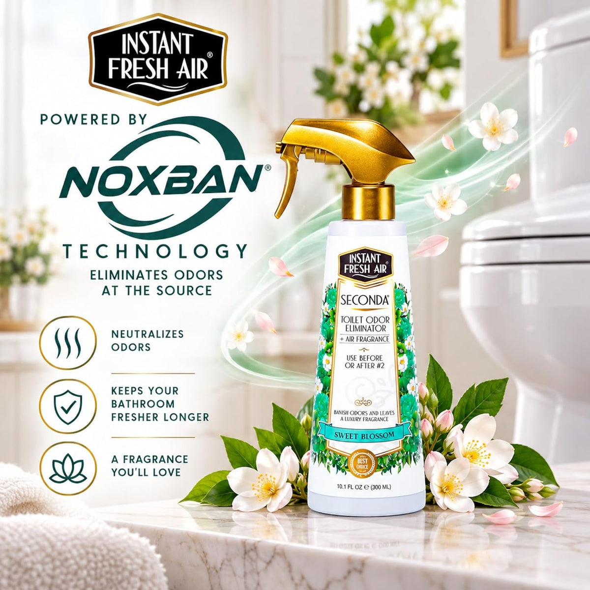 Seconda' Bathroom Air Freshener &amp; Toilet Spray - Blossom