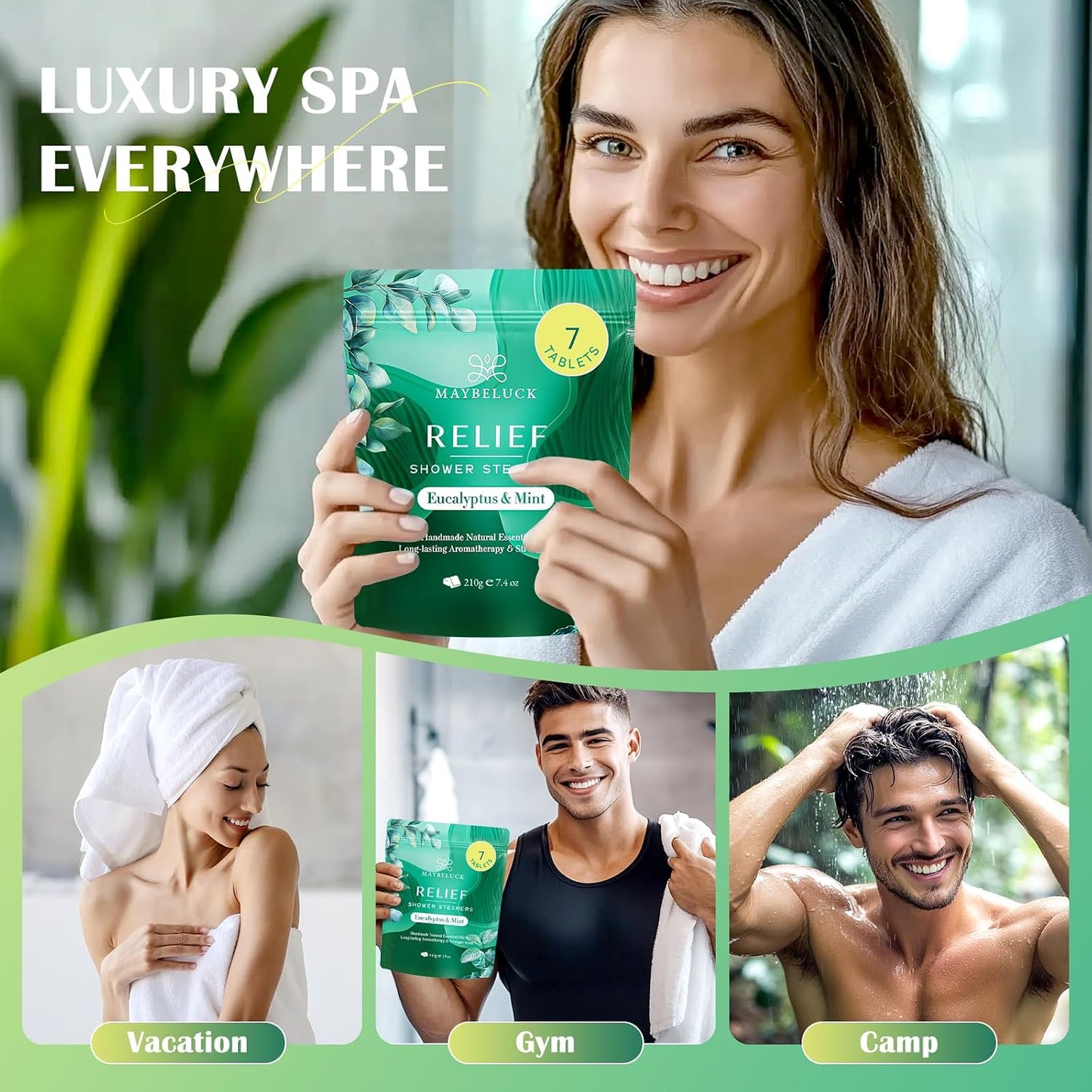 Eucalyptus Mint Shower Steamers Aromatherapy 25 Pack - Eucalyptus for Shower, Aromatherapy Birthday Gifts for Women & Men, Natural Essential Oil Bombs for Home Spa & Self Care Relaxation