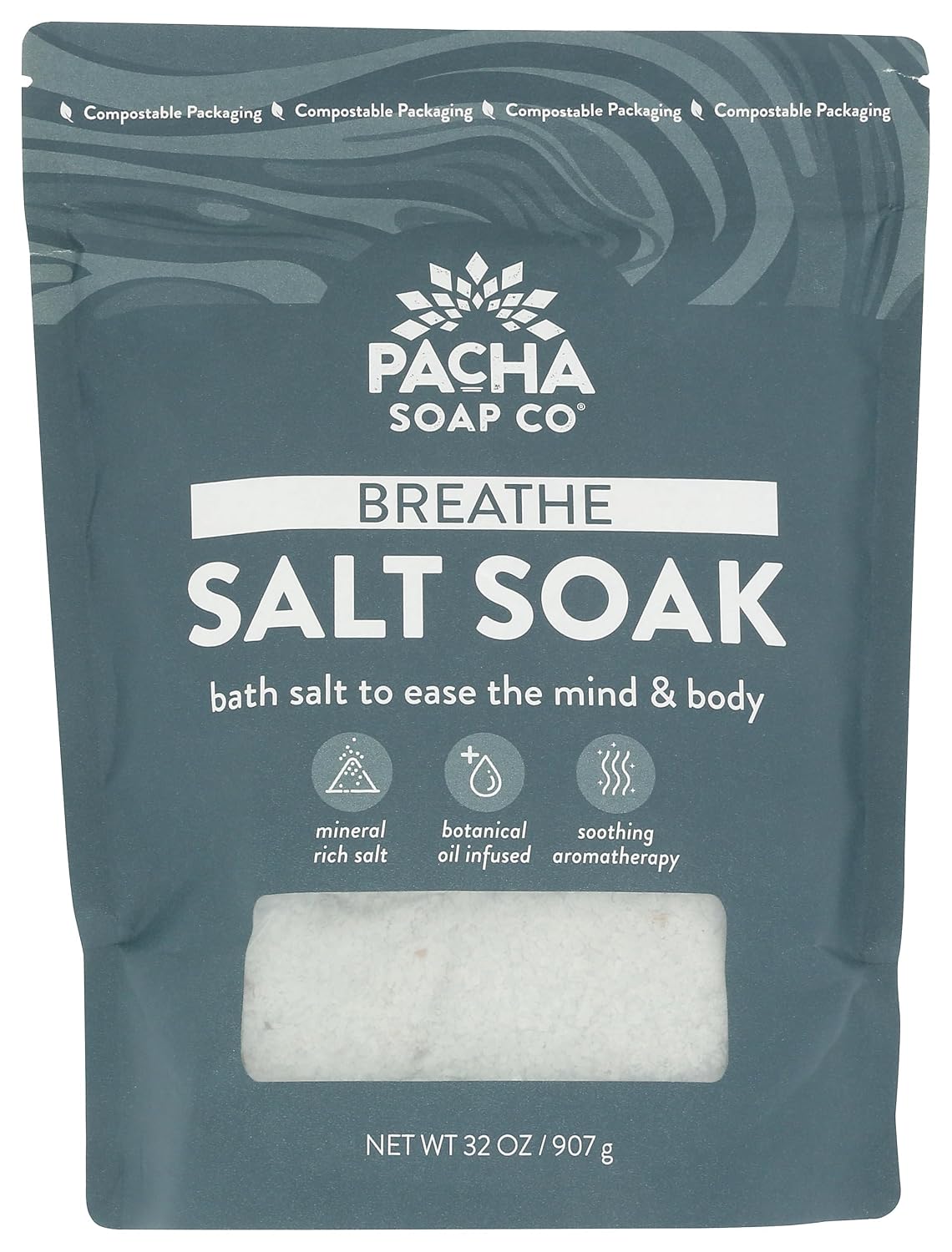 PACHA SOAP Breathe Salt Soak, 32 OZ