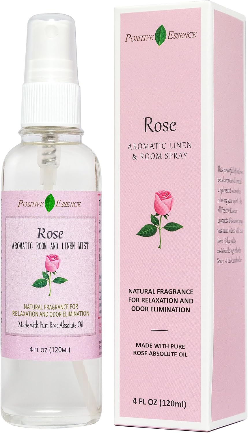 Rose Linen and Room Spray, Natural Pillow Spray Made with Pure Rose Essential Oils, Relaxing Home Fragrance