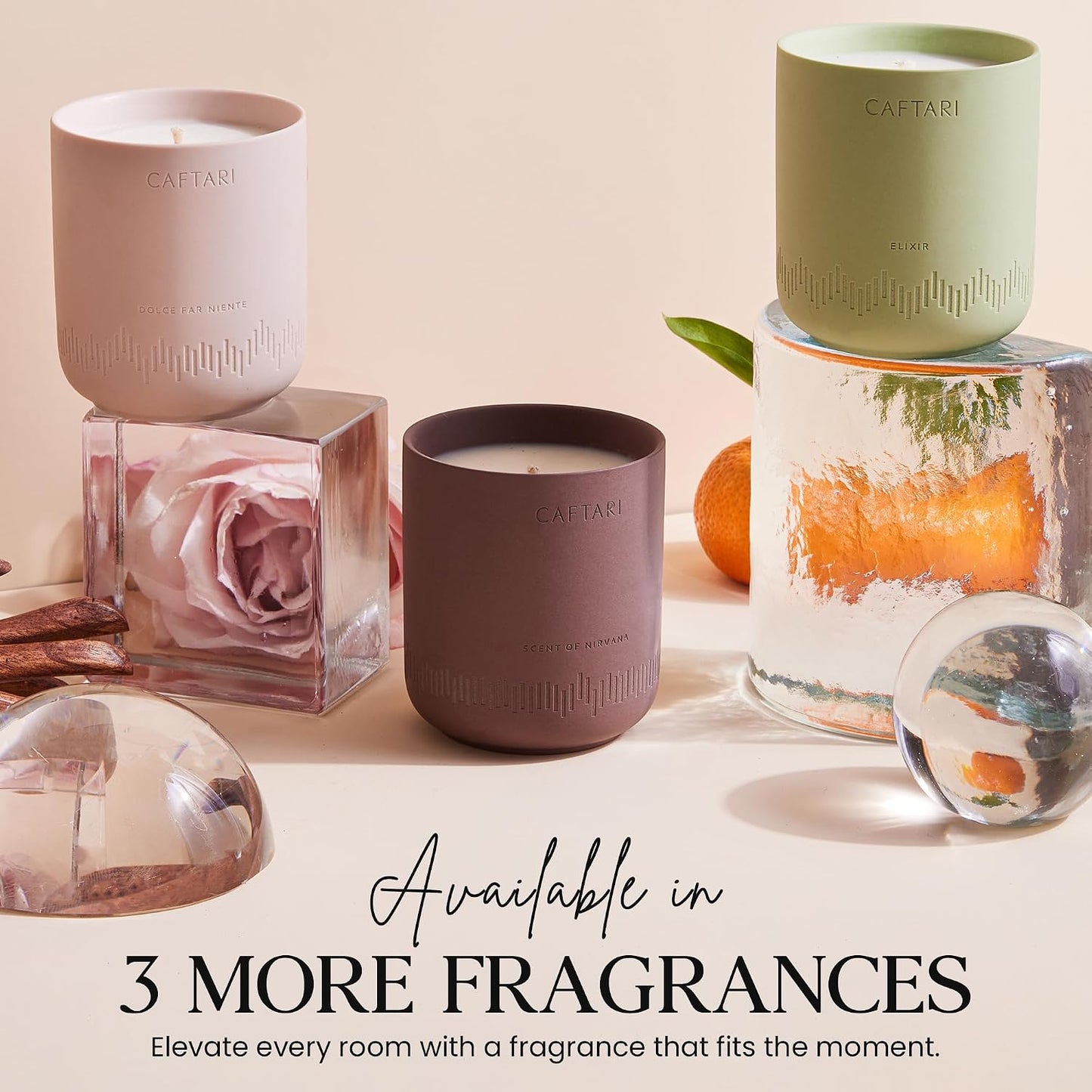 CAFTARI Nidra Scented Candle for Home | Jasmine, Tuberose & Neroli | Non Toxic Candle | Premium Soy Candle | 60-Hour Burn | Vegan Aromatherapy | Elegant Ceramic Jar | Luxury Gift | 10.5