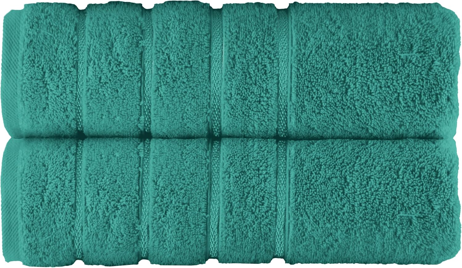 Elegant Comfort 100% Turkish Cotton 4 Lines Viscose Stripe Luxury 2 Pack Bath Towel Set 27 x 54 Inch - Super Soft and Highly Absorbent Premium Hotel Spa Quality Towels for Bathroom Use, Turquoise