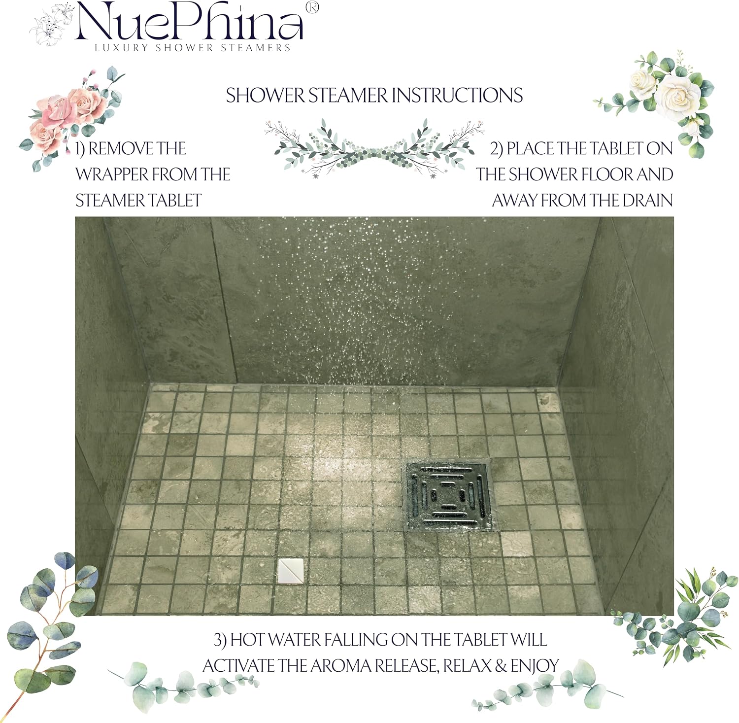 Luxury Eucalyptus and Mint Shower Steamers, 100% Natural Ingredients with Pure Essential Oils. These Steamers Will Create a Fresh Escape to Relieve Your Senses. A Premium Self-Care Gift for Women