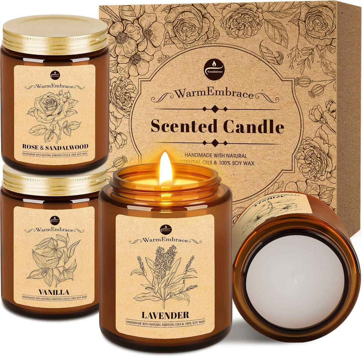4 Fragrance Scented Candle Set for Women