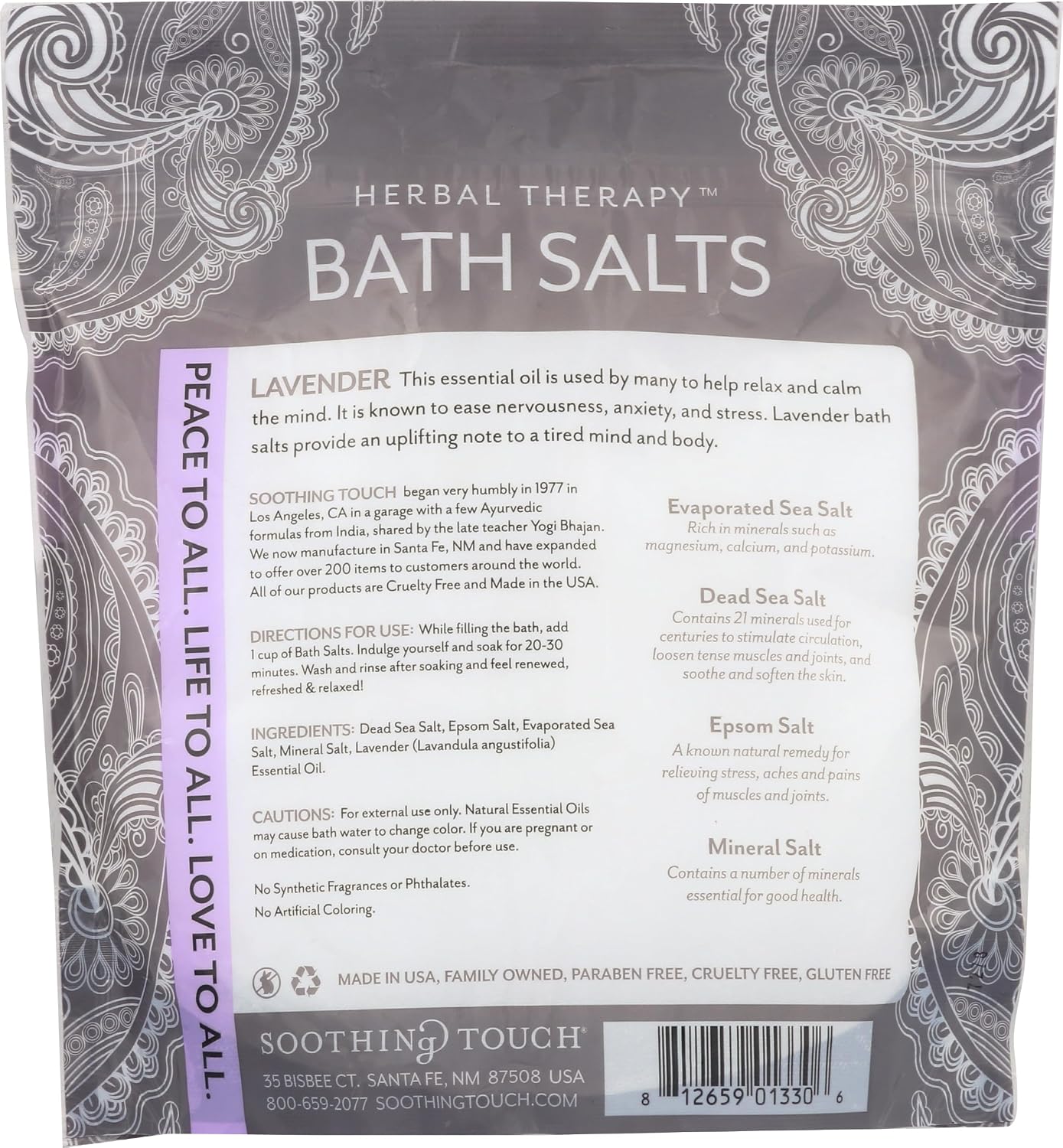 Soothing Touch Lavender Bath Salts Pouch, 32 oz