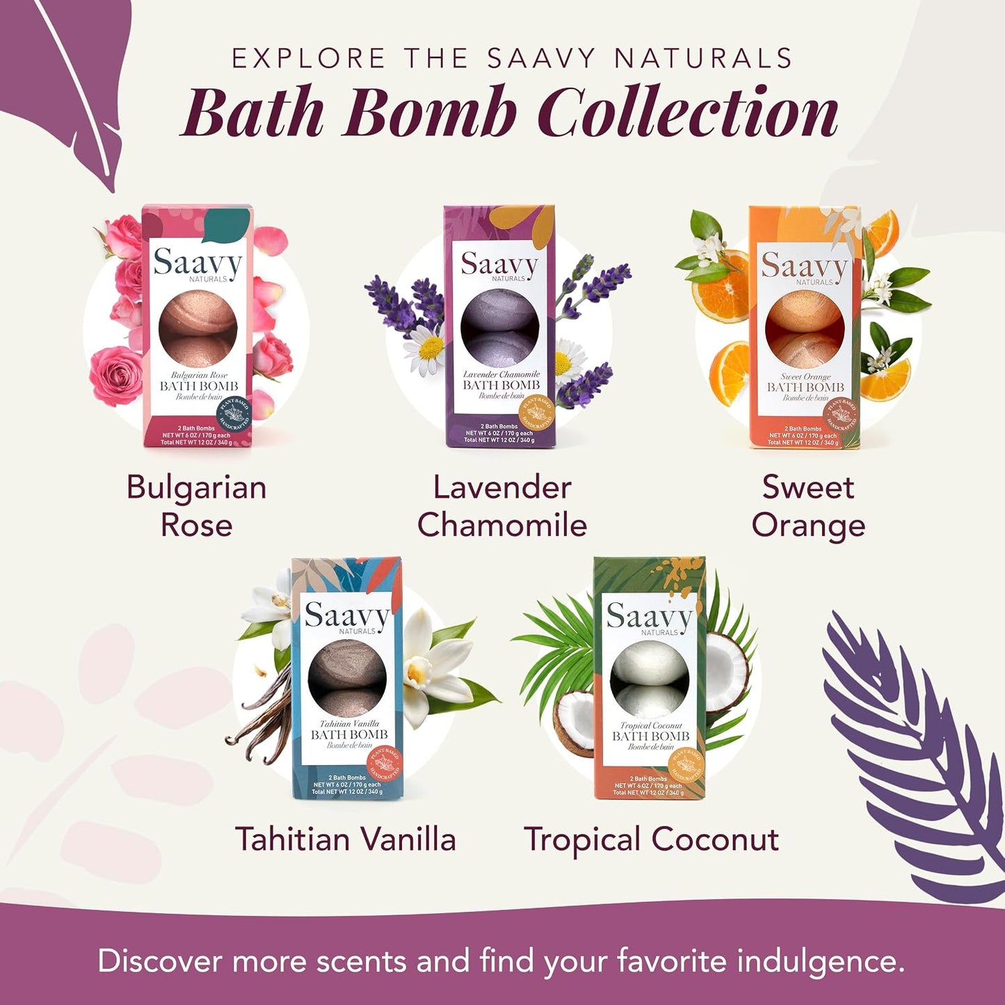 Saavy Naturals Bath Bombs – Relaxing Foaming Fizz Bubbles, Organic Bath Bombs for Women and Kids with Jojoba Oil - Gentle for Sensitive Skin - Made in USA - Lavender Chamomile (1 Pack) - 12 oz