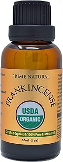 Prime Natural Organic Frankincense Essential Oil 30ml / 1oz Pure, Undiluted Aromatherapy Scent for Relaxation, Skin Care, and Calming Meditation