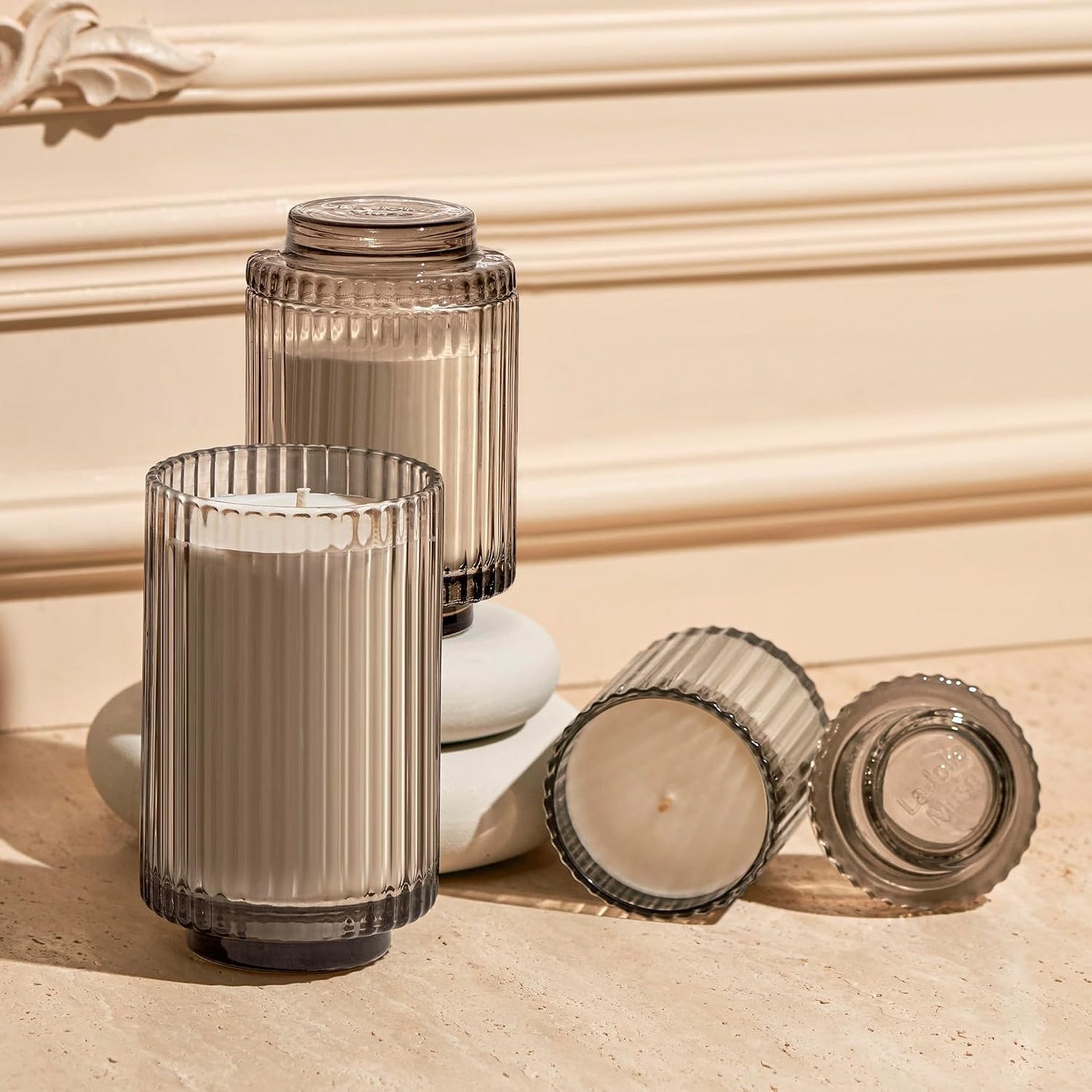 LA JOLIE MUSE Vanilla & Coconut Scented Candles, Candles Gifts for Women, Natural Soy Wax Candles for Home Scented, 80 Hours Long Burning, 12.3oz