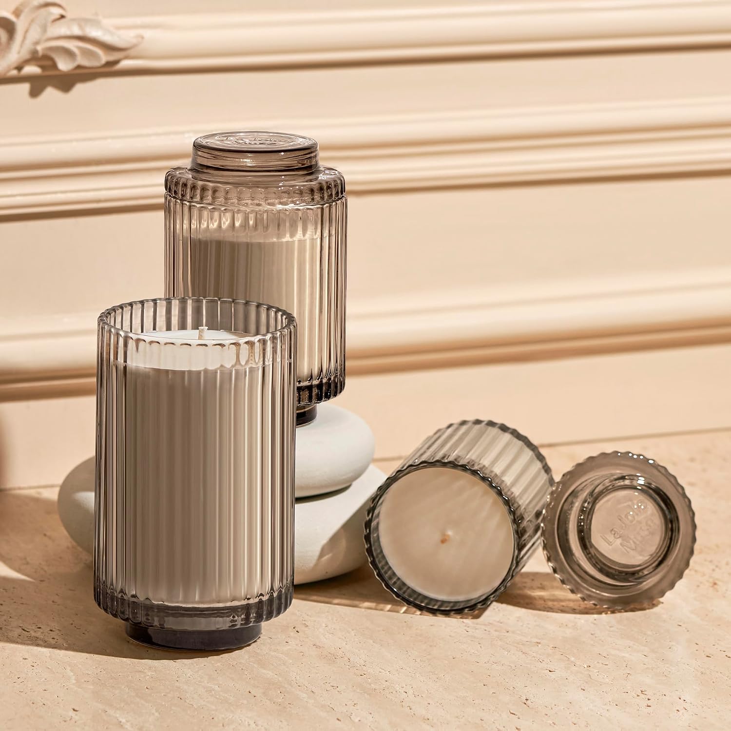 LA JOLIE MUSE Vanilla & Coconut Scented Candles, Candles Gifts for Women, Natural Soy Wax Candles for Home Scented, 80 Hours Long Burning, 12.3oz