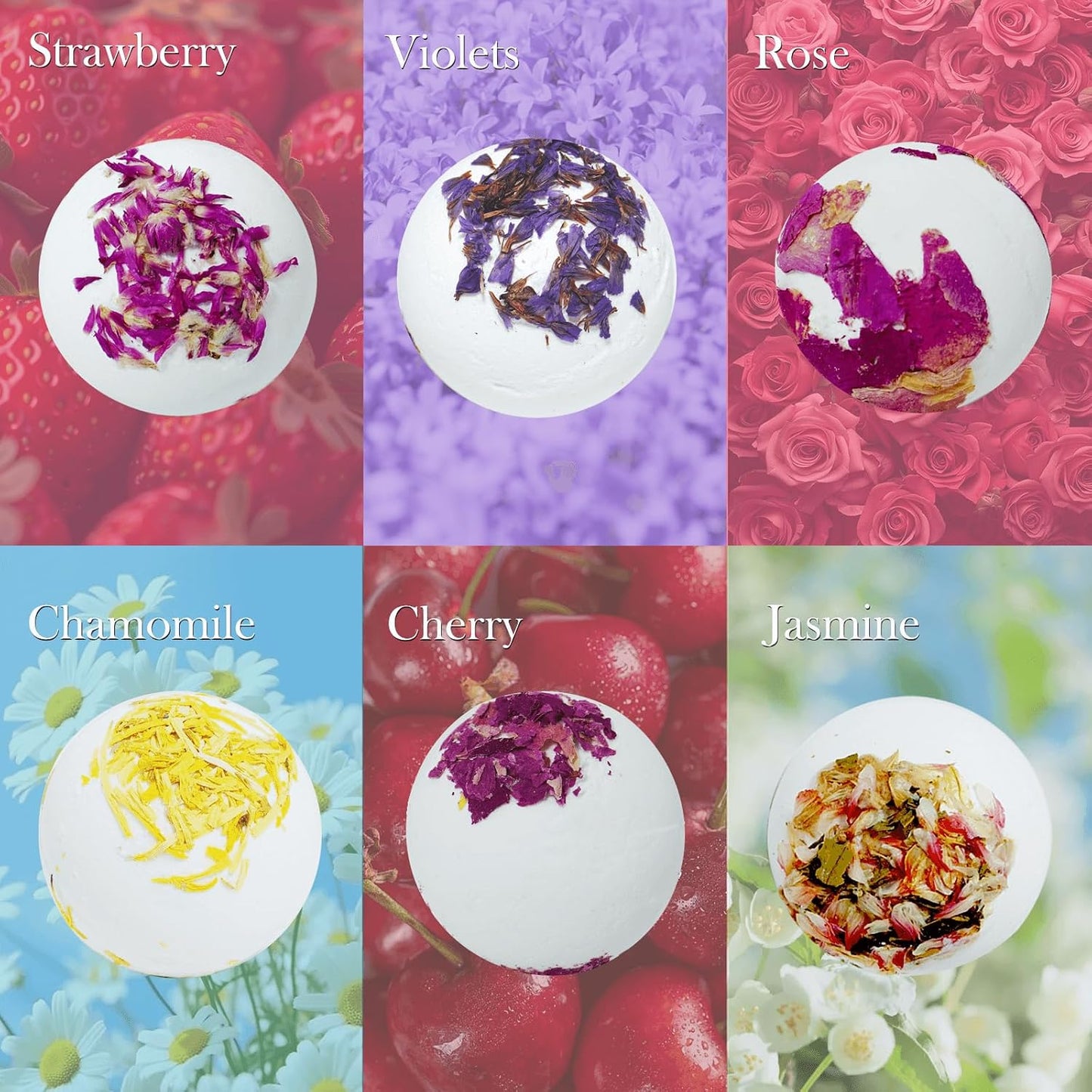 Aromatherapy Bath Bombs with Dried Flower Petals - 12 Pack Large Bath Bomb Handmade SPA Gift Set for Women, Moisturizing Natural Essential Oil Fizzies for Stress Relief & Relaxation Home SPA