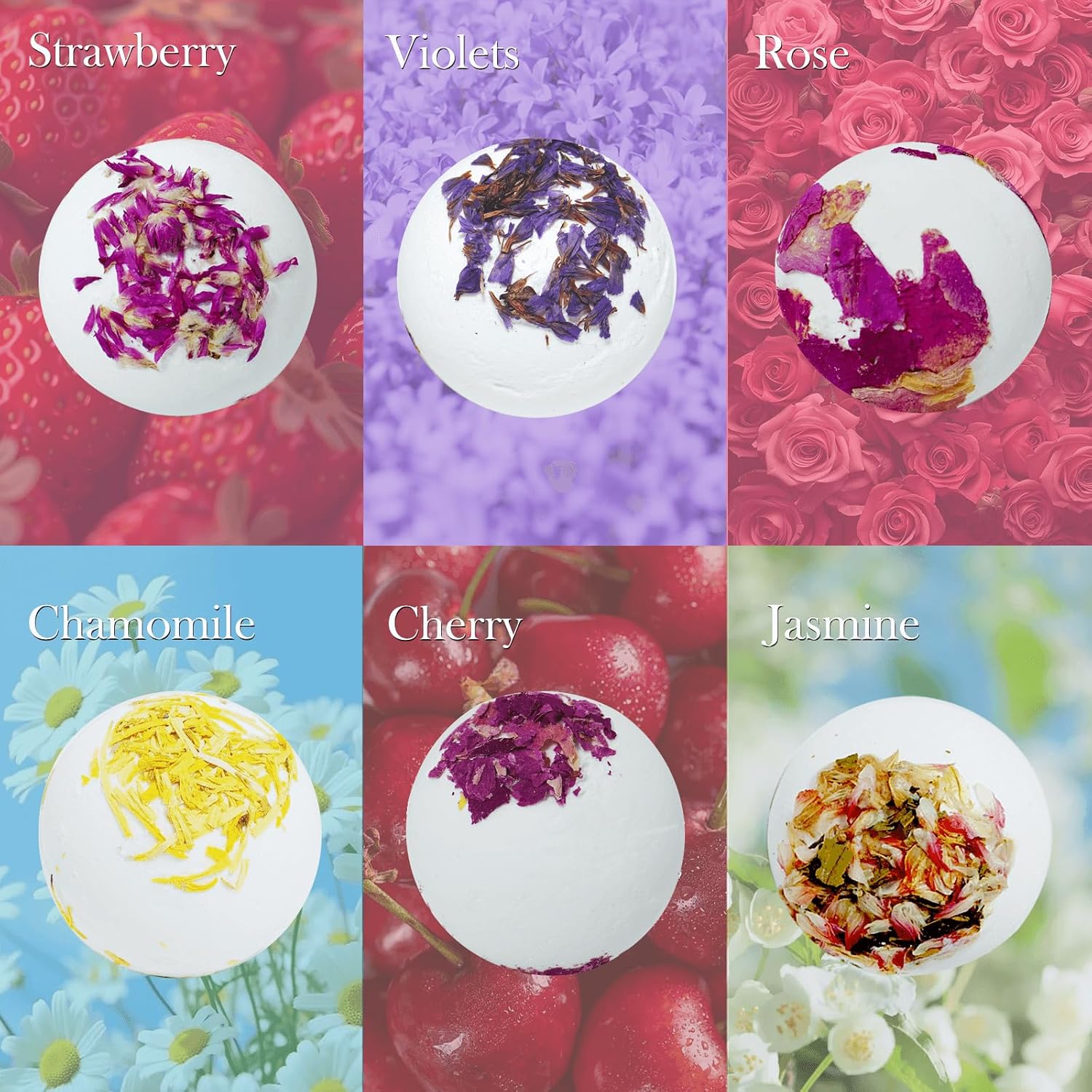 Aromatherapy Bath Bombs with Dried Flower Petals - 12 Pack Large Bath Bomb Handmade SPA Gift Set for Women, Moisturizing Natural Essential Oil Fizzies for Stress Relief & Relaxation Home SPA