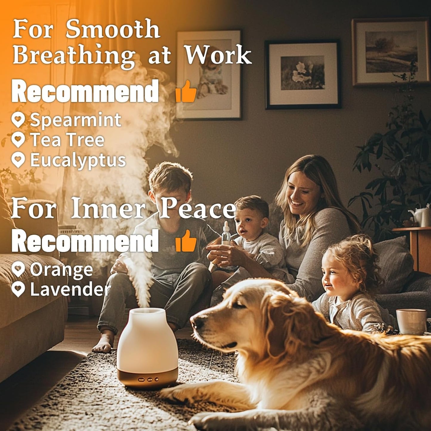 Essential Oil Set for Diffuser for Home,Lavender,Spearmint,Tea Tree,Eucalyptus,Orange