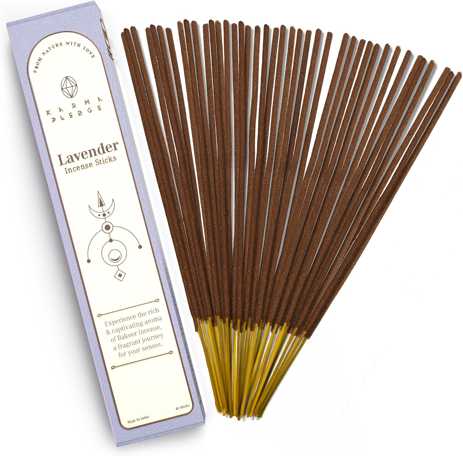 KarmaPledge Lavender Incense Sticks, Burn Time 45-60 Min, 40 Sticks