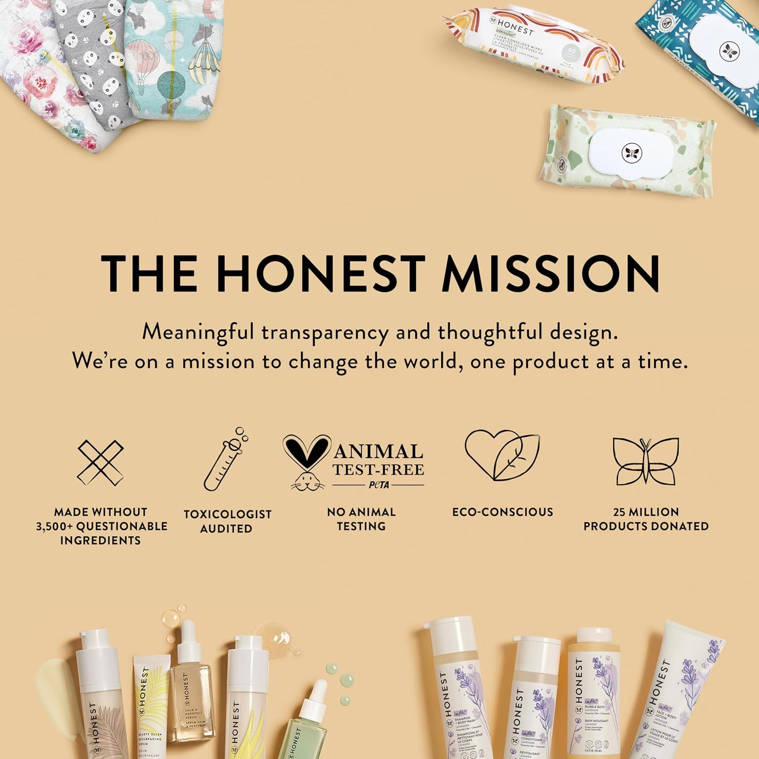 The Honest Company 2-in-1 Cleansing Shampoo and Body Wash Face Lotion Bundle, Gentle for Baby, Naturally Derived, Lavender Calm, 18.5 fl oz