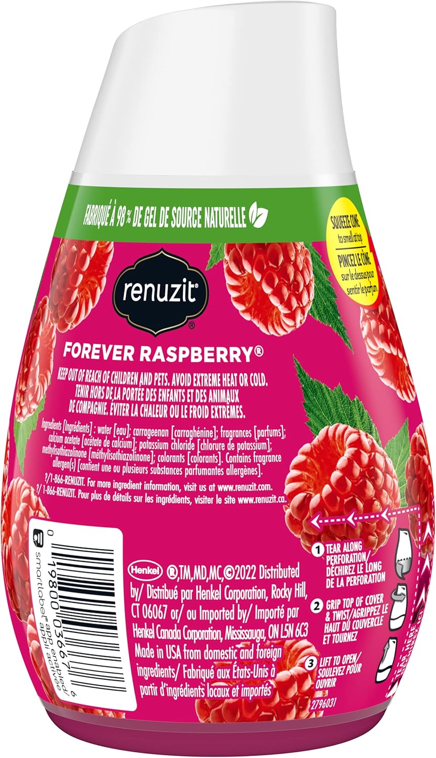 Renuzit Adjustable Air Freshener Gel, Forever Raspberry, 7 Ounces (6 Count)