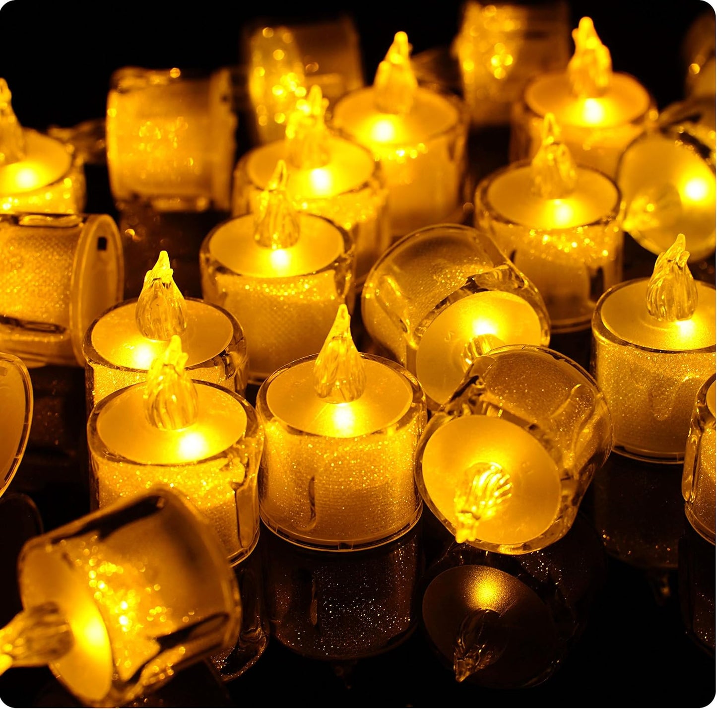Flameless LED Tea Light Candles Battery-Powered Unscented LED Tealight Candles, Fake Candles, Tealights (Warm White)