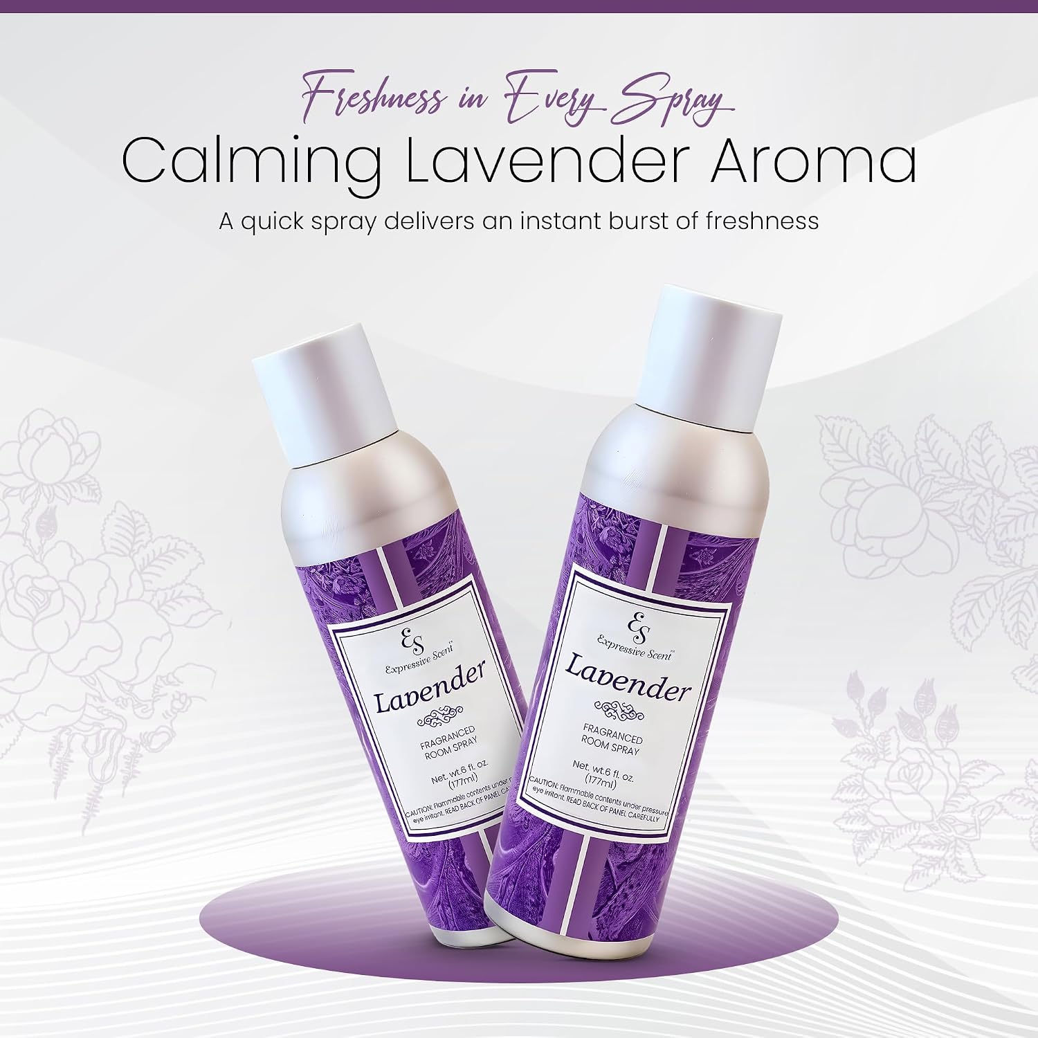 Expressive scent Air Freshener Spray - Long Lasting Lavender room fragrance - Home Fragrance Spray for Bathroom, Kitchen & Office – Home Air Fresheners 6 FL Oz