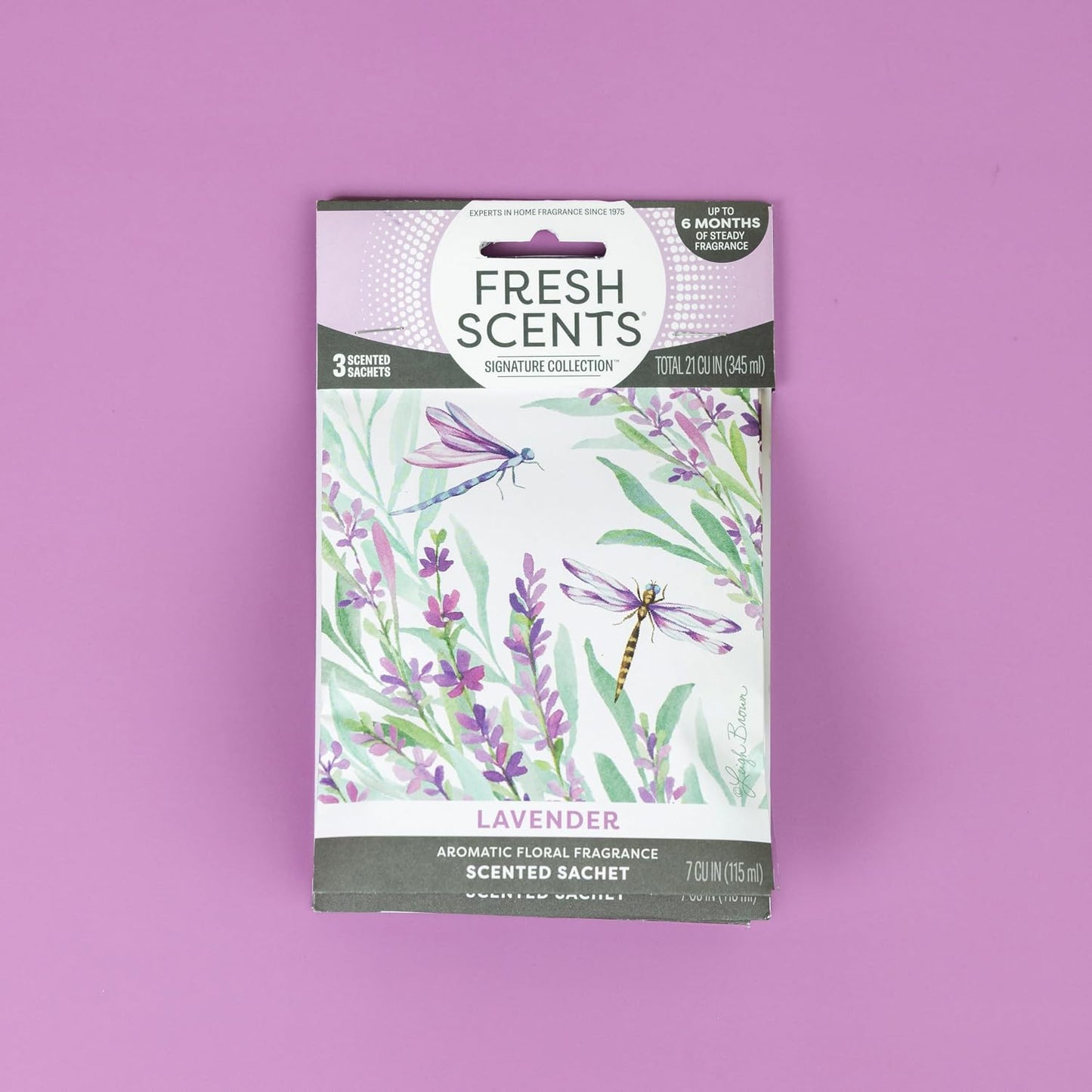 Fresh Scents Scented Sachets | Lavender | Home Fragrance | Long Lasting (Up to 6 Months) | Air Freshener for Closets, Drawers, & Cars | 6 Pack