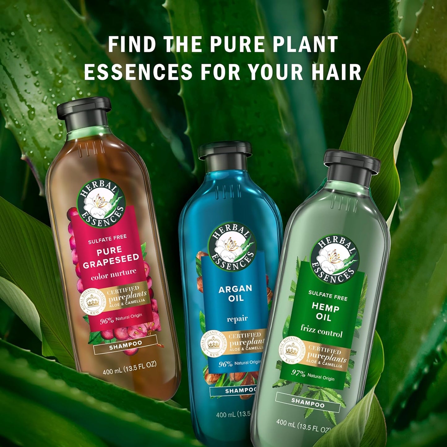 Herbal Essences Argan Oil Paraben Free Conditioner, Hair Repair, 20.2 fl oz, with Certified Camellia Oil and Aloe Vera, For All Hair Types, Especially Damaged Hair