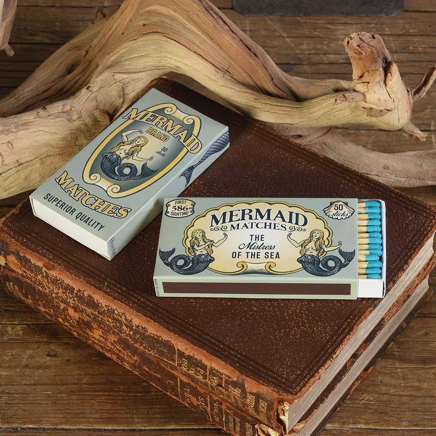 Homart Mermaid Brand Decorative Match Box with Wooden Matches