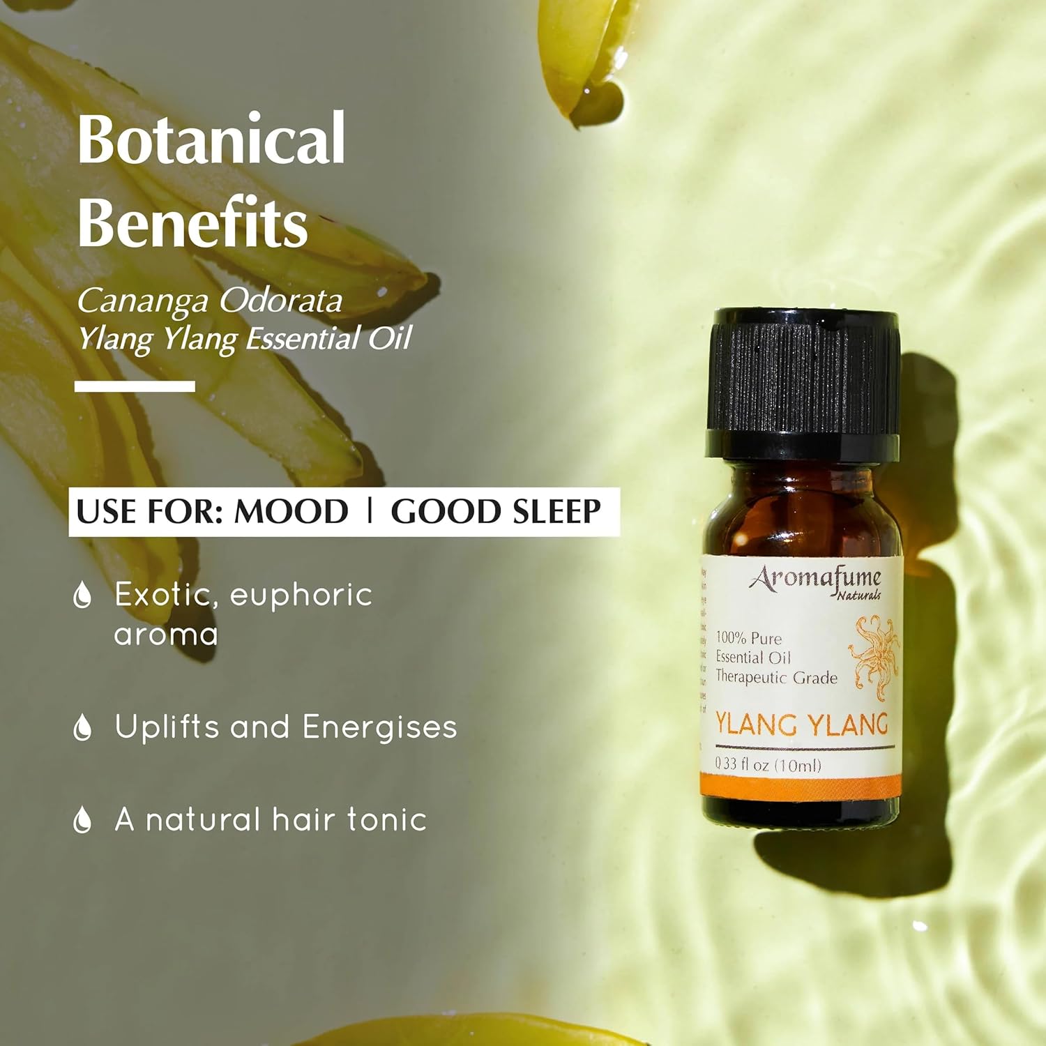 AROMAFUME Ylang Ylang Essential Oil - 100% Natural, Therapeutic Grade Essential Oils - Pure, Tropical Aromatherapy Oil for Home Diffusers - Gifts for Her - 10ml