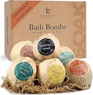 Bath Bombs Gift Set - USA Made with Organic & Natural Ingredients, Relaxing Spa Gifts for Women & Men