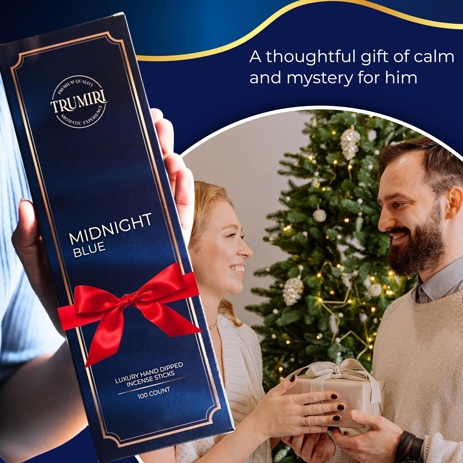 Midnight Blue Incense Sticks - Pack of 100 Inscents-Sticks - Inciensos Aromaticos para La Casa - Made with Natural Ingredients - Scented Insence Non Toxic Insense Incents