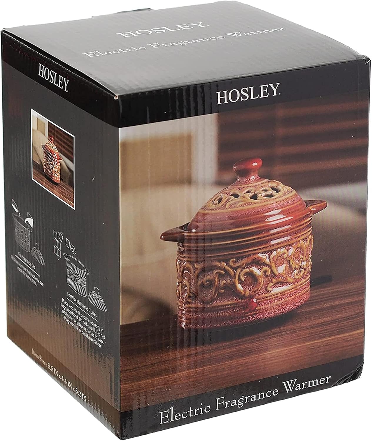 Hosley Red Electric Potpourri Warmer 5.5" High. Ideal Gift for Wedding, Special Occasions, Spa, Aromatherapy, Reiki, Meditation Settings and Home Office. O3