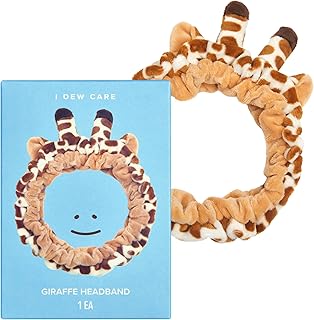 I DEW CARE Face Wash Headband - Giraffe Headband | Adorable Design, Perfect for Cleansing, Bath, Makeup and Spa, 100% Microfiber, Reusable, 1 Count