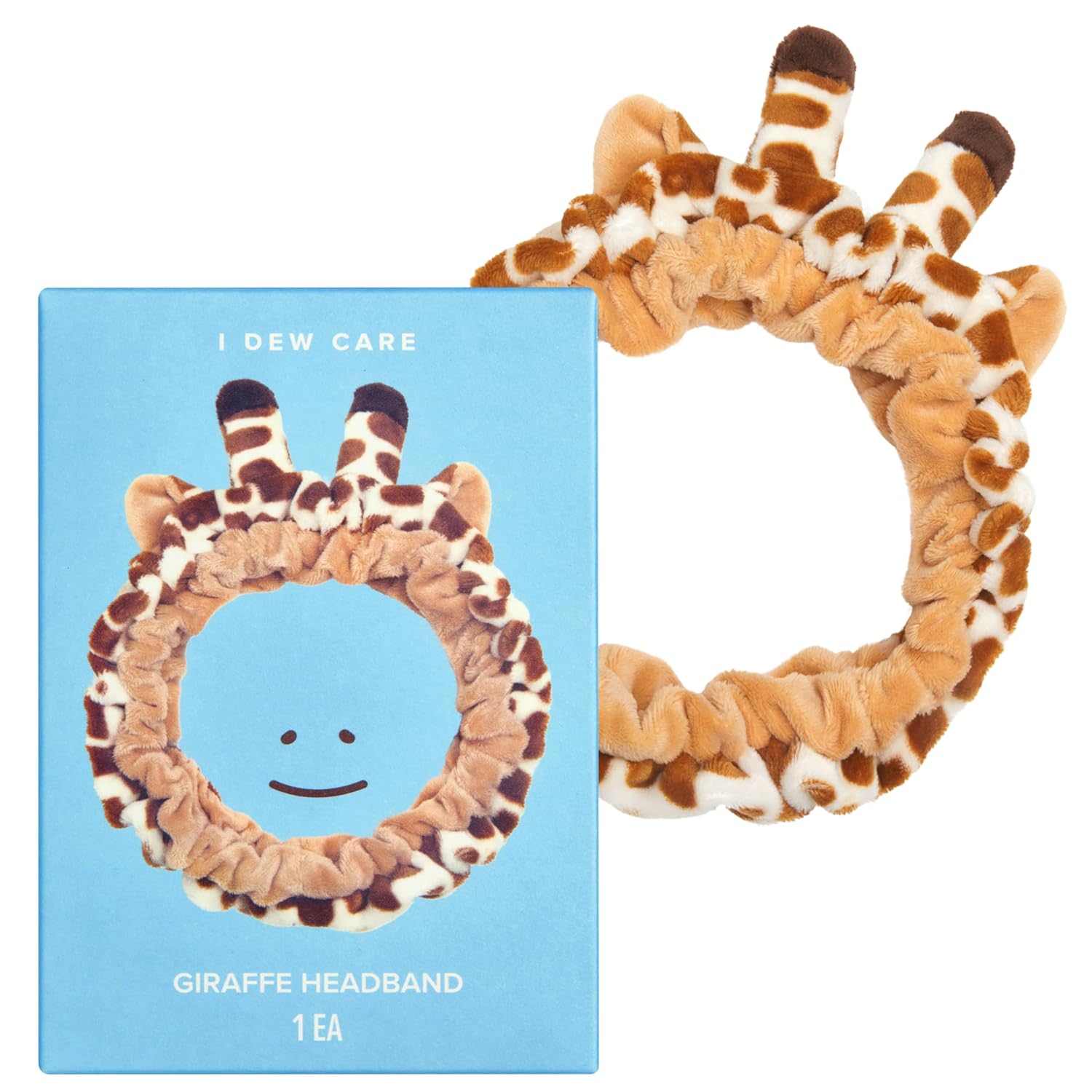 I DEW CARE Face Wash Headband - Giraffe Headband | Adorable Design, Perfect for Cleansing, Bath, Makeup and Spa, 100% Microfiber, Reusable, 1 Count