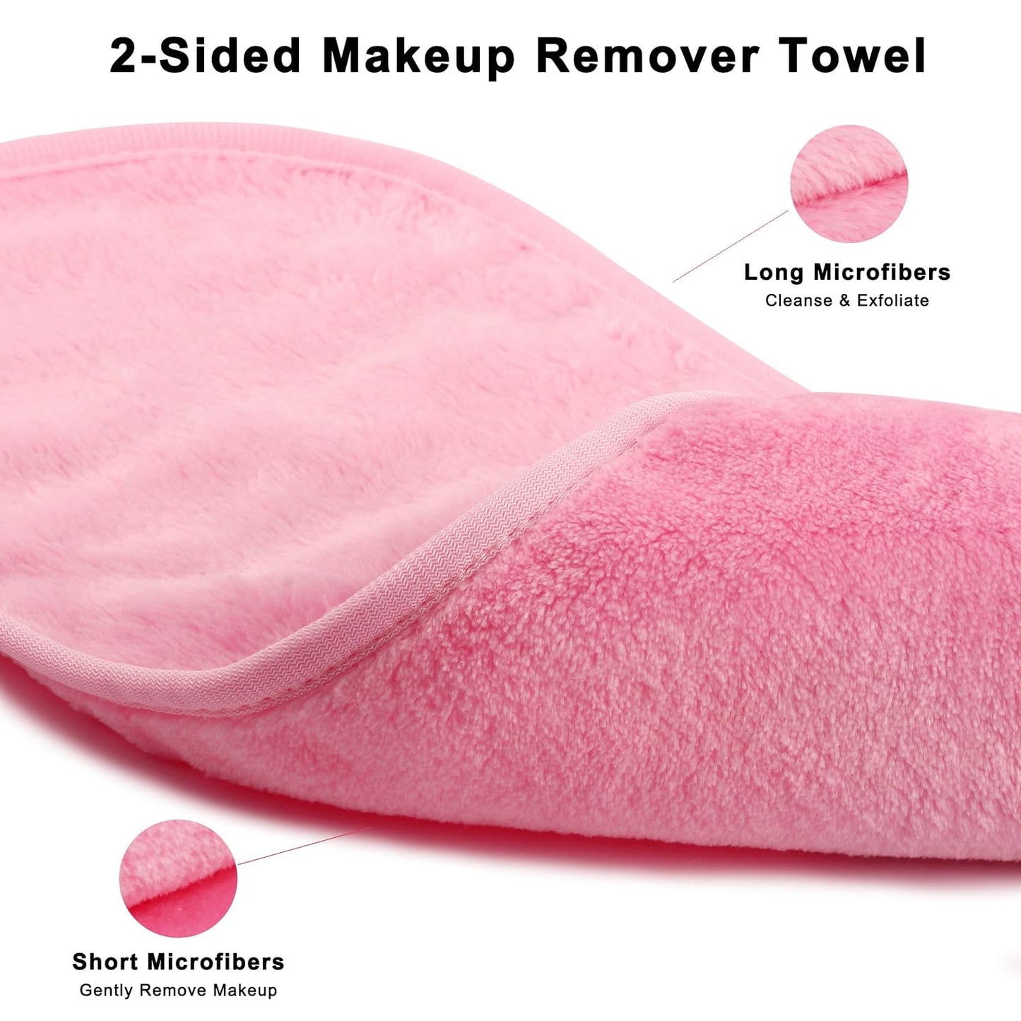 Real Perfection Spa Headband for Washing Face, Skincare Headband Wristband Set for Facial Mask Skin Care, Makeup Remover Towel Cloth Small Spray Bottle with Travel Makeup Bag Gifts for Women - Pink