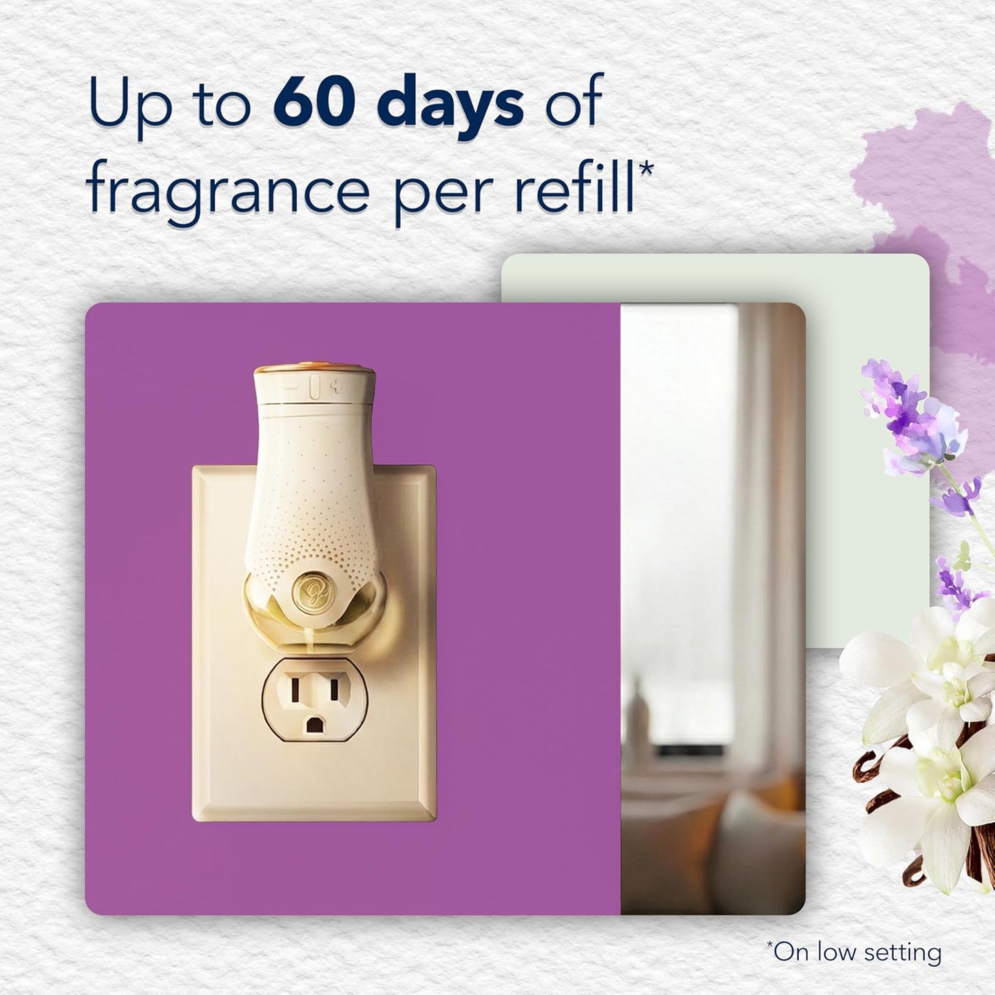 Glade PlugIns Refills Air Freshener, Scented and Essential Oils for Home and Bathroom, Lavender & Vanilla, 3.35 Fl Oz, 5 Count