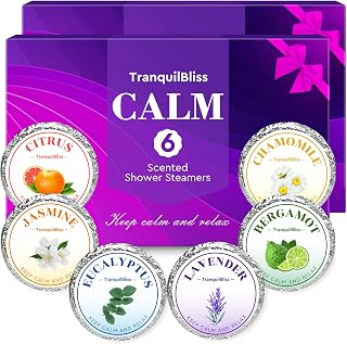 TranquilBliss Shower Steamers, Shower Bombs with Natural Fragrance, Self Care& Relaxation, Mother's Day, Christmas Birthday for Women and Mom, Individually Packaged, Purple Set 2 Packs（12 Tablets）