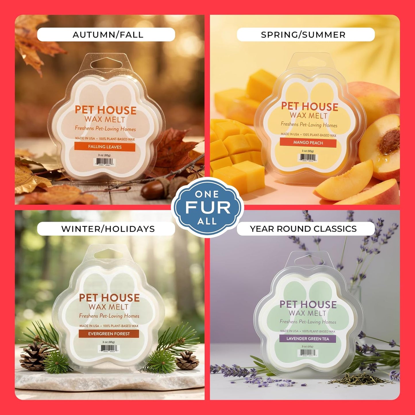 Pet House Cherry Crumble Wax Melts - Long-Lasting Scented Wax Melts Plant Based, Pet Friendly Pack of 2