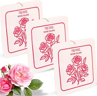 Rose Glow - Scented Sachets for Drawer and Closet Freshener with Long Lasting Scent - Pack of 3 - Home Fragrance Sachet Bag Dresser Refresher Packet - Olores para Closet De Ropa