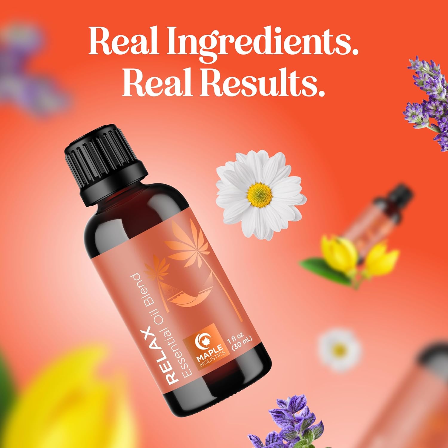Relaxing Essential Oil Blend for Diffuser - Aromatherapy Blend of Essential Oils for Diffusers for Home and Travel Stress Support with Lavender Geranium Roman Chamomile and Ylang Ylang Diffuser Oils