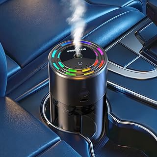 Amor Lyris Smart Car Air Freshener Diffuser, 170ml/5.7FL OZ, Air Freshener Car Lasts for 6 Months, Car Fragrance Intelligent Auto On/Off, Ultrasonic Mist, 5 Modes, RGB Music Syncing Light, Ocean