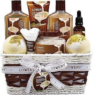 Gifts For Women Gift Basket for Women– 9 Piece Set of Vanilla Coconut Home Spa Set, Luxurious Gifts for Her, Bath and Body Sets Includes Fragrant Lotions, Large Bath Bombs, Coconut Oil