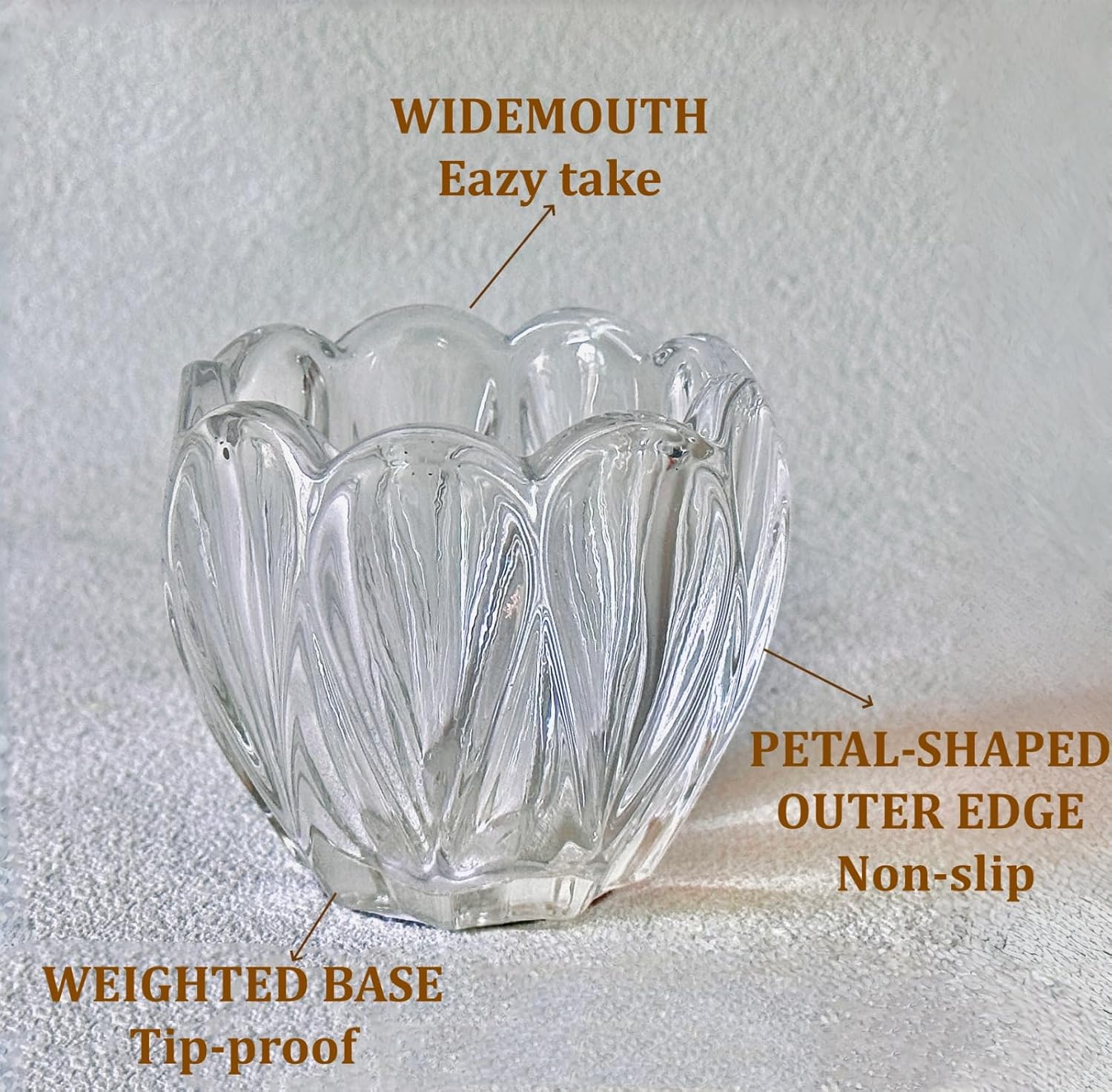 Glass Match Holder with Striker - Matches in a Jar for Bathroom Candle, or Fireplace - Housewarming Gift for Candle Lover - Flower Style Candle Accessories, Matches Not Included