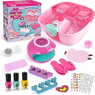 Auntyfey Kids Spa Day Kit For Girls, Spa Kit For Girls Ages 6-8-10-12, Kids Foot Spa Manicure Pedicure, Girls Pedicure Spa Kit For Kids With Kids Spa Set For Girls Christmas Birthday Gift