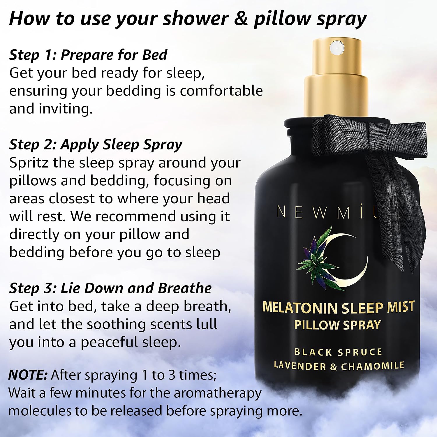 Deep Sleep Pillow Spray Lavender Chamomile Essential Oil Aromatherapy Mist for Sleep Relaxation Calming Stress Relief Bedtime Shower Spray Luxury Gift